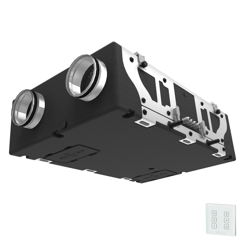 Plokštelinis ENTALPINIS rekuperatorius BLAUBERG Komfort D5B180E S14 su valdymo PULTU