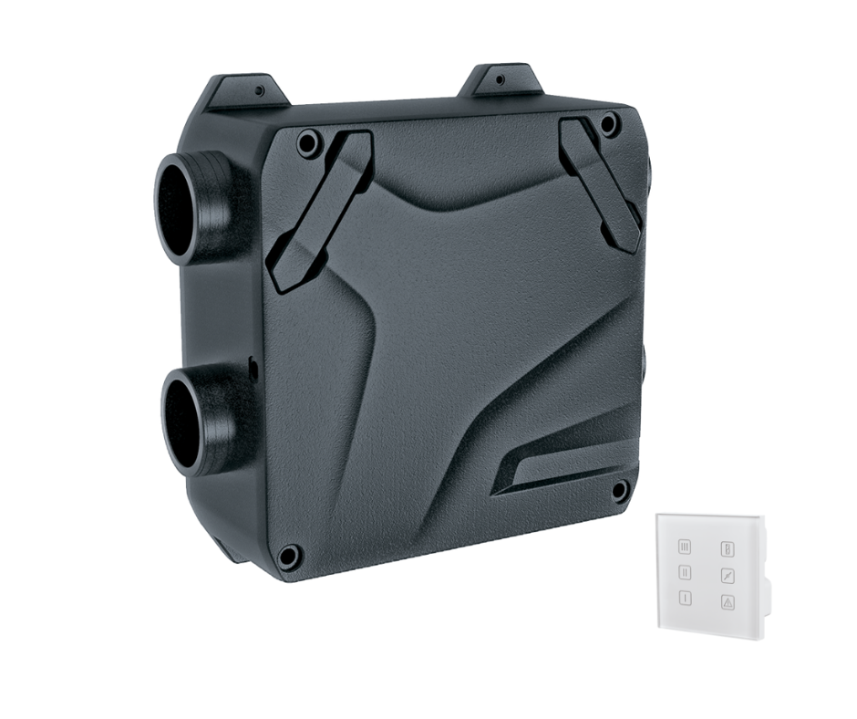 Plokštelinis ENTALPINIS rekuperatorius BLAUBERG Reneo-Fit D 100-E S14 su valdymo PULTU