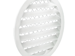 Apvalios lauko ventiliacijos grotelės su tinkleliu, baltos (RAL9016)