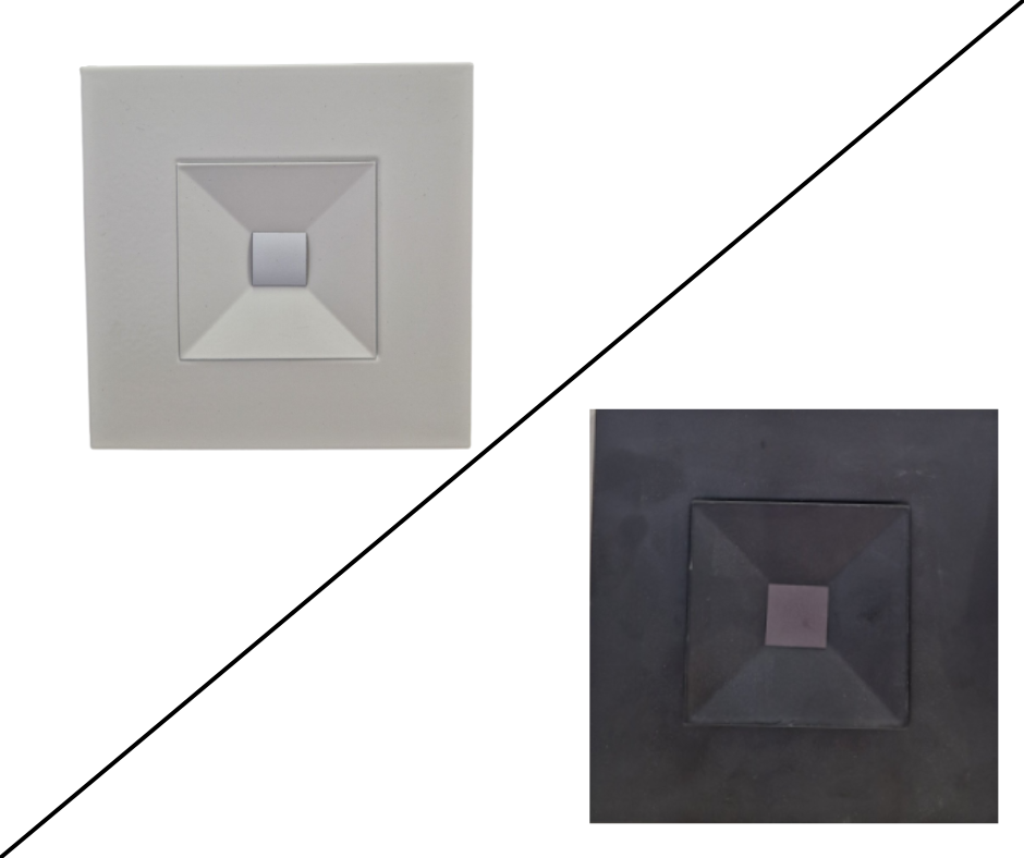 Kvadratinis vėdinimo difuzorius, universalus, BALTAS, JUODAS