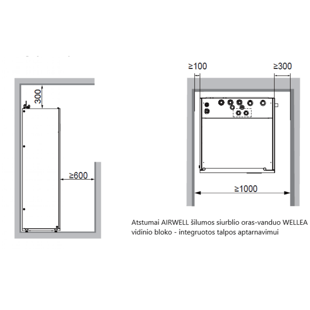AIRWELL Wellea 10.00-10.00 kW šilumos siurblys oras-vanduo su 240l integruotu boileriu, ODMA-100T-09M22-25+AW-YHPSA10-H91 - Image 8
