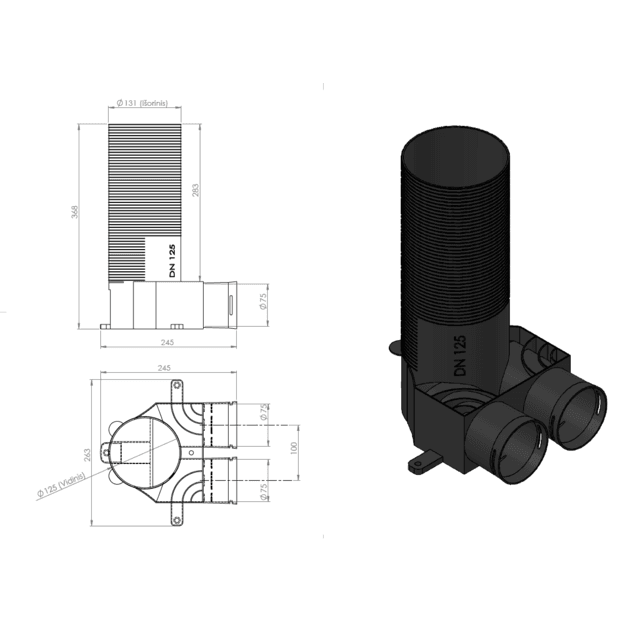 Plastikinė antistatinė SLIM difuzoriaus dėžutė 2x75 – 5