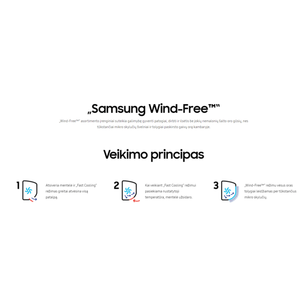 SAMSUNG BEVĖJO oro kondicionieriaus Windfree™ Avant S2 2.0/2.2 kW Multi split vidinis blokas - Image 8