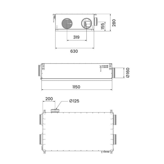 Rotacinis lubinis rekuperatorius RECOM 2RT su WIFI valdymu – 2