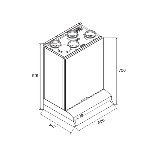 Rotacinis sieninis rekuperatorius RECOM 2SR su WIFI valdymu – 4
