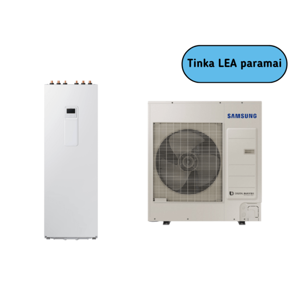 SAMSUNG oras-vanduo 9.0/8.7 kW SPLIT šilumos siurblio KOMPLEKTAS (su 200 l tūriniu šildytuvu) - Image 8