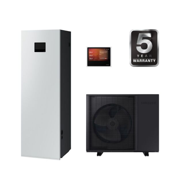 SAMSUNG oras–vanduo 12.5/12.5 kW SPLIT šilumos siurblys su 200 l talpa, WIFI, trifazis