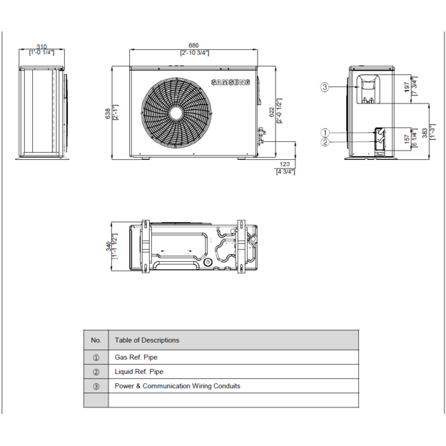 SAMSUNG oras-vanduo 4.4/5.0 kW SPLIT šilumos siurblio KOMPLEKTAS (be tūrinio šildytuvo) - Image 4