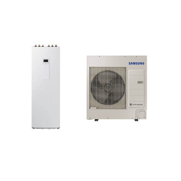 SAMSUNG oras-vanduo 9.0/8.7 kW SPLIT šilumos siurblio KOMPLEKTAS (su 200 l tūriniu šildytuvu), NORDIC serija