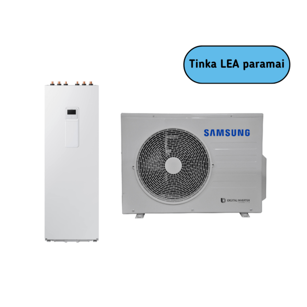 SAMSUNG oras-vanduo 6.0/6.5 kW SPLIT šilumos siurblio KOMPLEKTAS (su 200 l tūriniu šildytuvu) - Image 10