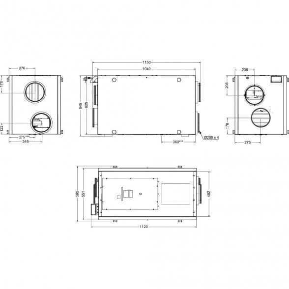 Systemair SAVE VSR 500 rotacinis horizontalus rekuperatorius