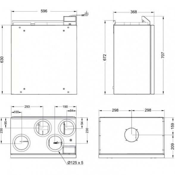 Systemair SAVE VTR 150/B L rotacinis vertikalus rekuperatorius (kairinis pajungimas)