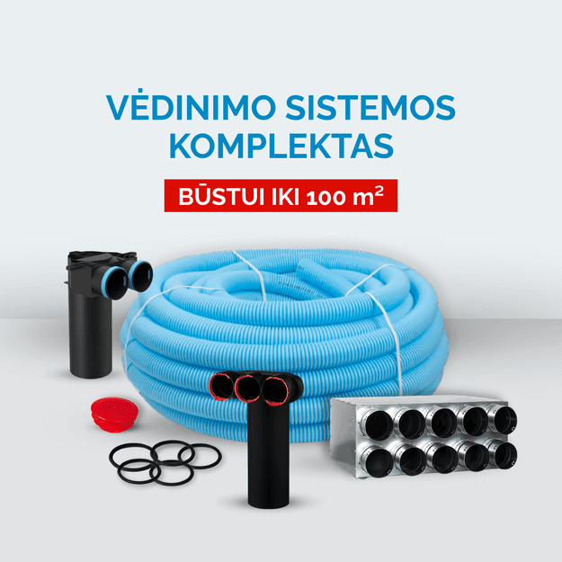 Vėdinimo sistemos komplektas būstui iki 100 m²