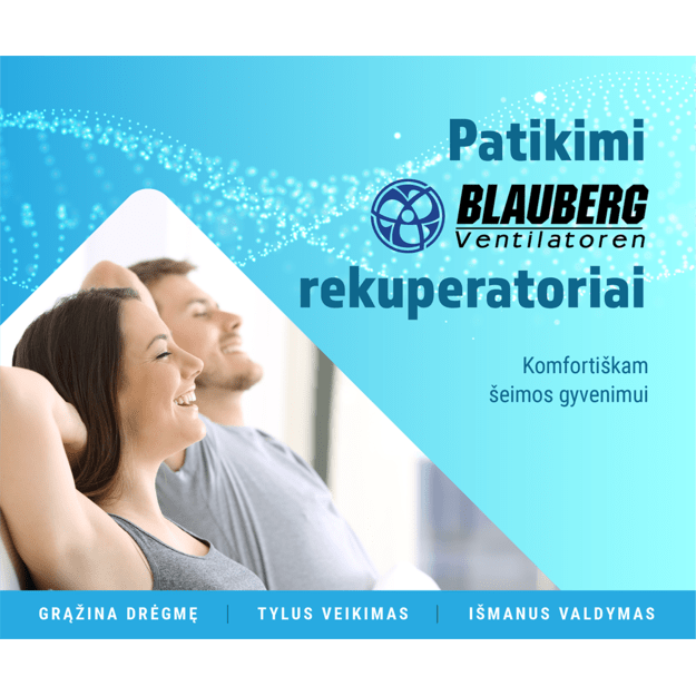 Plokštelinis ENTALPINIS rekuperatorius BLAUBERG Komfort S5B270E S21 su WIFI valdymu - Image 2