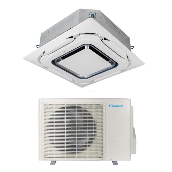 Daikin ROUND FLOW kasetinis oro kondicionieriaus komplektas 3.5/4.2 kW (FCAG35B / RXM35A) — be dekoratyvių grotelių